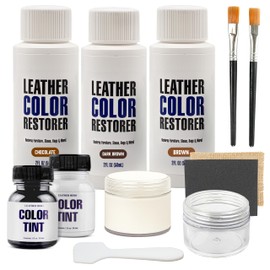 Brown Leather Repair Kit for Couch, Car Seats, and Furniture – 11-Piece Vinyl and Faux Leather Repair Set for Cracks, Peeling, Scratches, and Scuffs – Includes Color Restorer and Tools