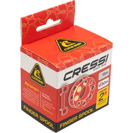 Cressi Finger Spool w/SS Bolt Snap 30m Black - Technical Finger Coil Complete with Cable and Clip Carabiner for Diving, Black, 30m, Adult Unisex