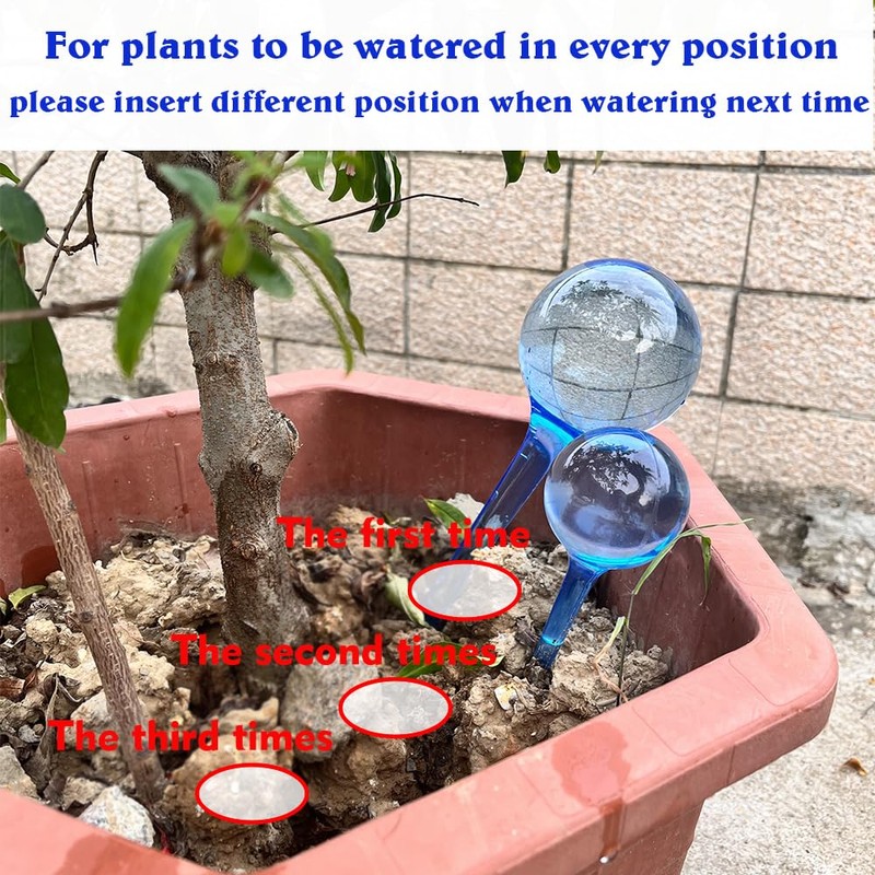 MOONSOUND Small Plant Watering Globes, 6pcs Plastic Plant Watering Devices,