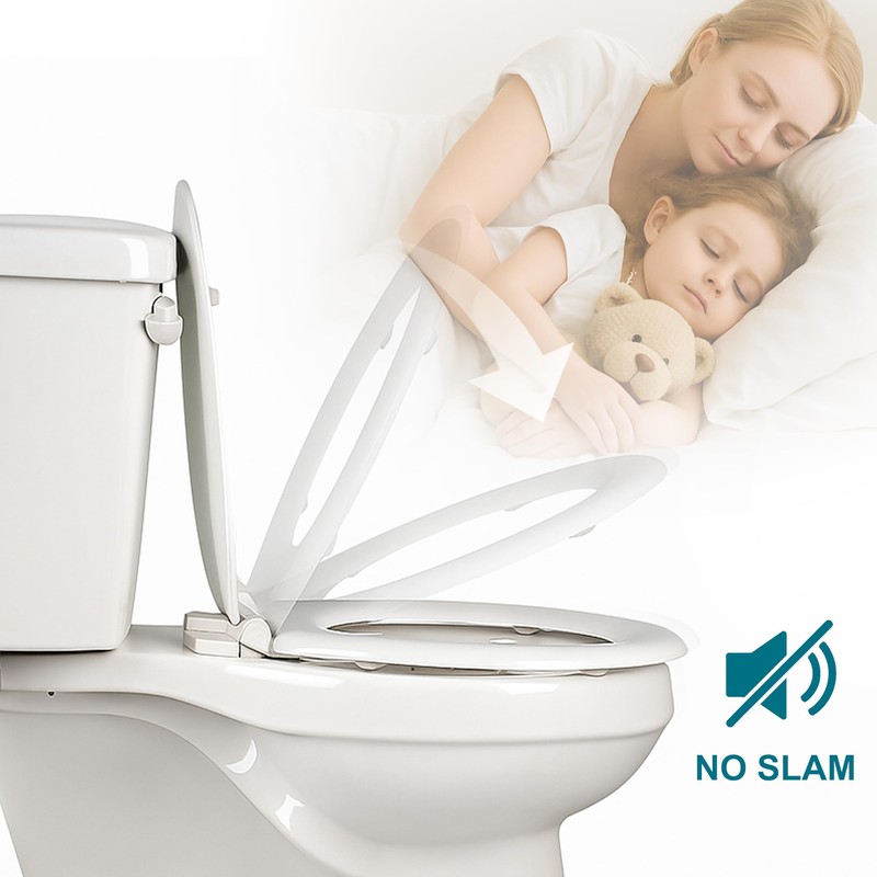 Wood Toilet Seat, Slow Close, High Gloss Finish, Premium Moulded