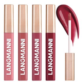 Jolilab 4 Colors Cream Texture Lip Gloss Set - Highly Pigmented,Hydrating, Moisturizing Makeup for Women（#3+7+9+12