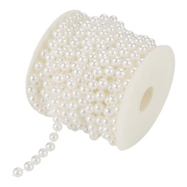 Artificial Pearls String Beads Chain, 10m/Roll 8mm Pearl Beads String Chain Garland, Grinding Pearl Wire Beads Garland String DIY Wedding Decoration for Party Home Decoration (White1)