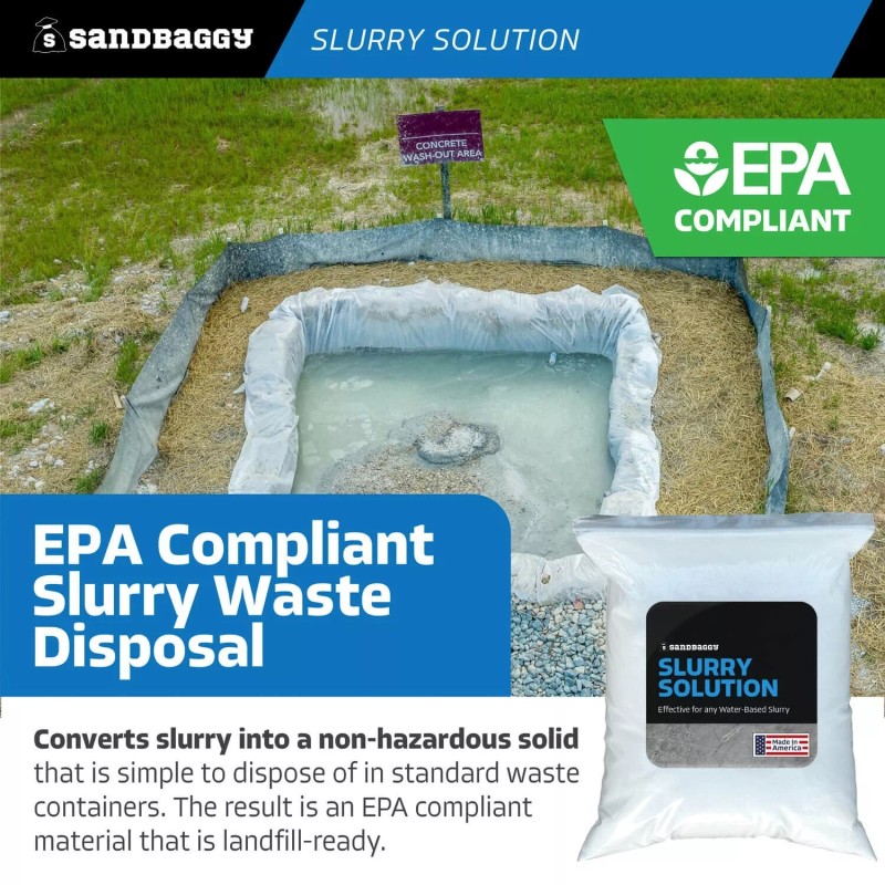 Sandbaggy Concrete Slurry Solution Solidifier (Made in the USA) -