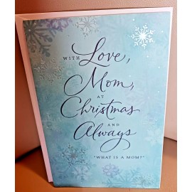 Gibson GREAT  8 1/4 X 5 1/4" CARDBOARD CHRISTMAS CARD "FOR A WONDERFUL MOTHER"