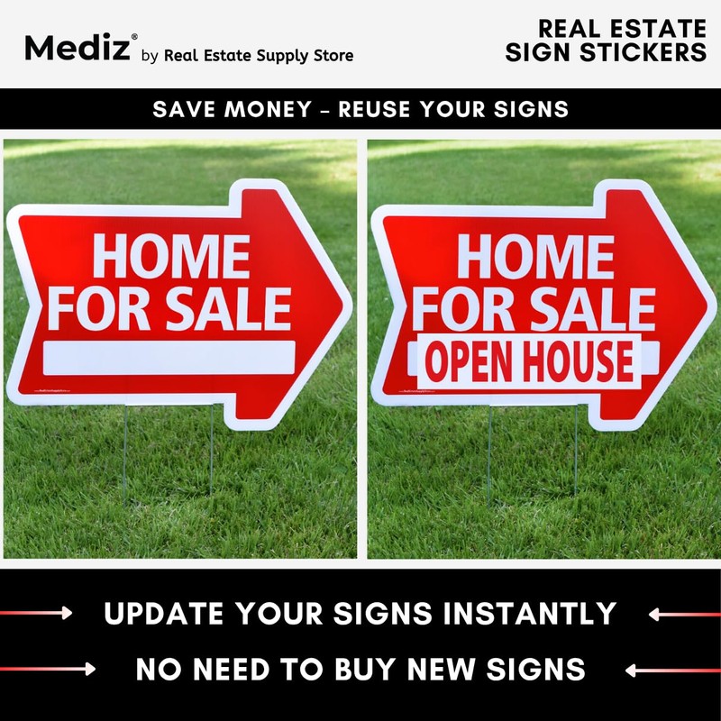 Real Estate Listing Vinyl Sign Stickers - Removable & Reusable