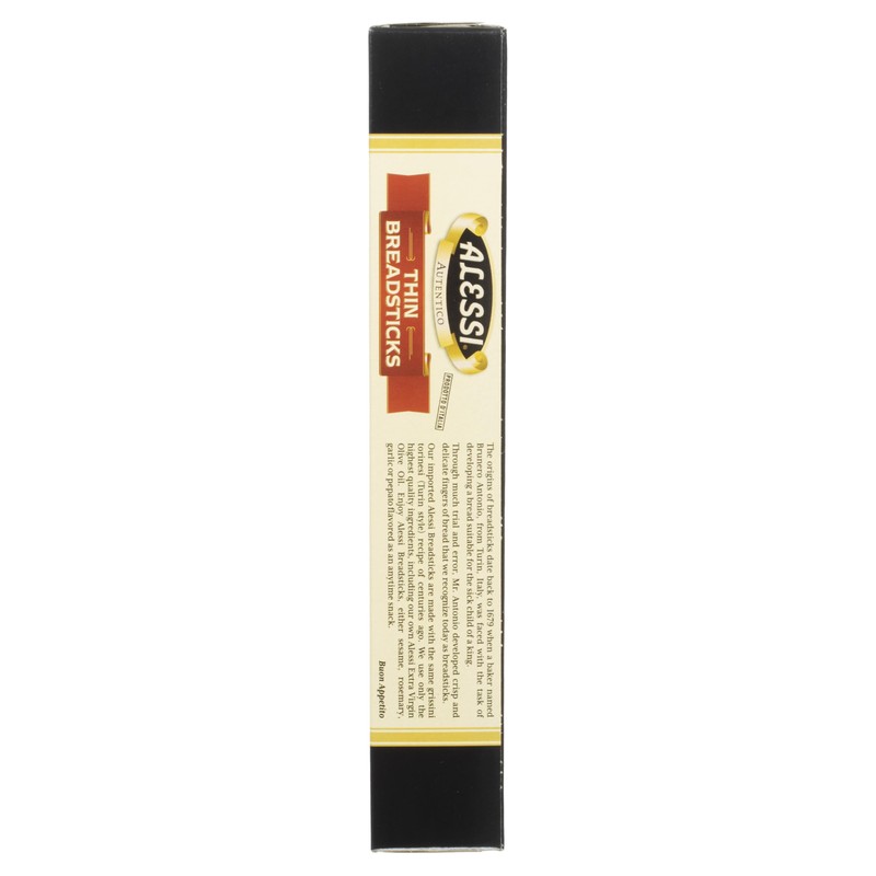 Alessi Imported Breadsticks, Thin Autentico Italian Crispy Bread Sticks, Low
