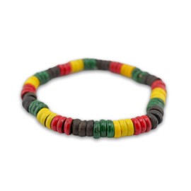 PinMaze Rasta Bracelet - Jamaican Bead Adjustable Wristband for Men Women
