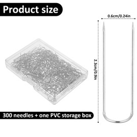 300 Pieces High Temperature Nichrome Wire Jump Rings U Hanger Hooks for Ceramic Ornaments, Glass Projects, Porcelain and Stoneware, 21 Gauge with a Plastic Storage Box