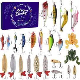 Advent Calendar Fishing Christmas Countdown 24 Days Fishing Lure for Man Adult Teen Boys.2025 Xmas Surprise Gift