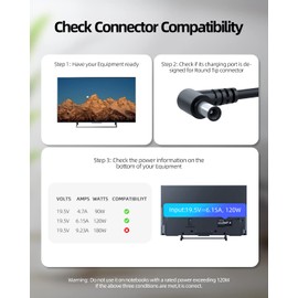 120W Power Cord Fit for Sony LCD TV XBR-55X850D XBR-43X800E XBR-49X800E XBR-49X800D KDL-55W800C XBR-43X800D KD-49X720E KDL-55W805C KD-55X720E KD-43X720E KDL-48R555C KDL-49W660E AC Charger Supply Cord