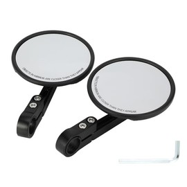 JFG バイク バイクミラー ハンドルバー 22mm 7/8 調整可能 汎用 オートバイ モトクロ バイクバックミラー ‐ ブラック