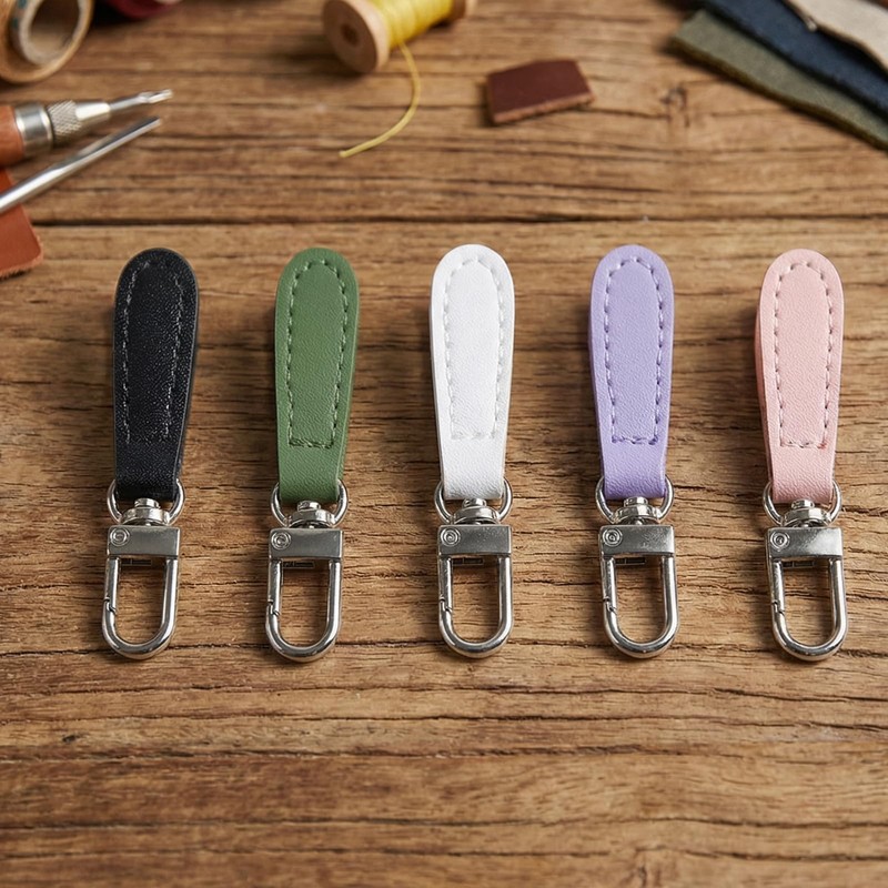 10 Pcs Leather Zipper Pulls Replacement - Detachable Zipper Tab