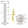 Jewelry America Solid 14k Yellow Gold 3D Double-Pointed Scimitar Sword