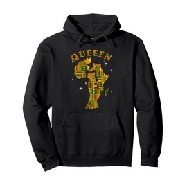 African Attire for Women Tops Girls Kente Afro African Queen Pullover Hoodie