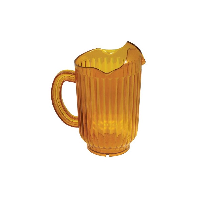 Winco Polycarbonate Water Pitcher with 3 Spouts, 60-Ounce, Amber