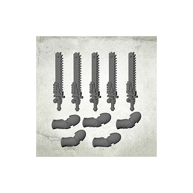 Kromlech Prime Legionaries CCW Arms: Chain Swords [left] (5) KRCB271