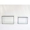 Glass Plants Terrarium with Lid,Rectangle Black Pot Box for Indoor