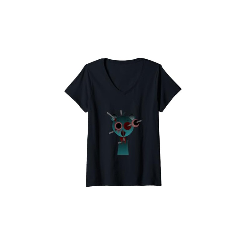 Womens Scary SkyBlue from Sprunki! V-Neck T-Shirt