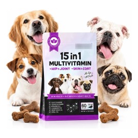 60 Multivitamínico Perros Refuerza Salud Articular 15 En 1