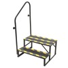 DYNAMI RV Stairs 2 Step Ladder, Steel Black Porch Steps