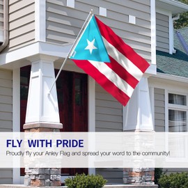 Anley Fly Breeze 3x5 Foot Light Blue Puerto Rico Flag - Vivid Color and Fade proof - Canvas Header and Double Stitched - Puerto Rican PR National Flags Polyester with Brass Grommets 3 X 5 Ft