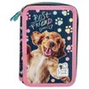Derform Cute Dog Pencil Case Filled 2 Compartments Pencil Case