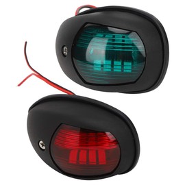 Boat, Tbest Position Lights Boat, Boat Navigation Light, Red and Green Boat Lights, 1 Pair Marine Navigation Indicator Light, Waterproof 10-30 V Wide Pressure Shipping Signal Lamp (Black)