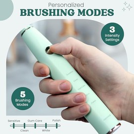 Cepillo de dientes sónico - Cepillo de dientes eléctrico portátil con temporizador, 5 modos de limpieza y 3 niveles de intensidad - Cepillo de dientes