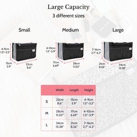 Periea Handtaschen Organizer - Taschen Organisator - Chelsy - Klein, Mittel & Groß (Schwarz, Mittel)