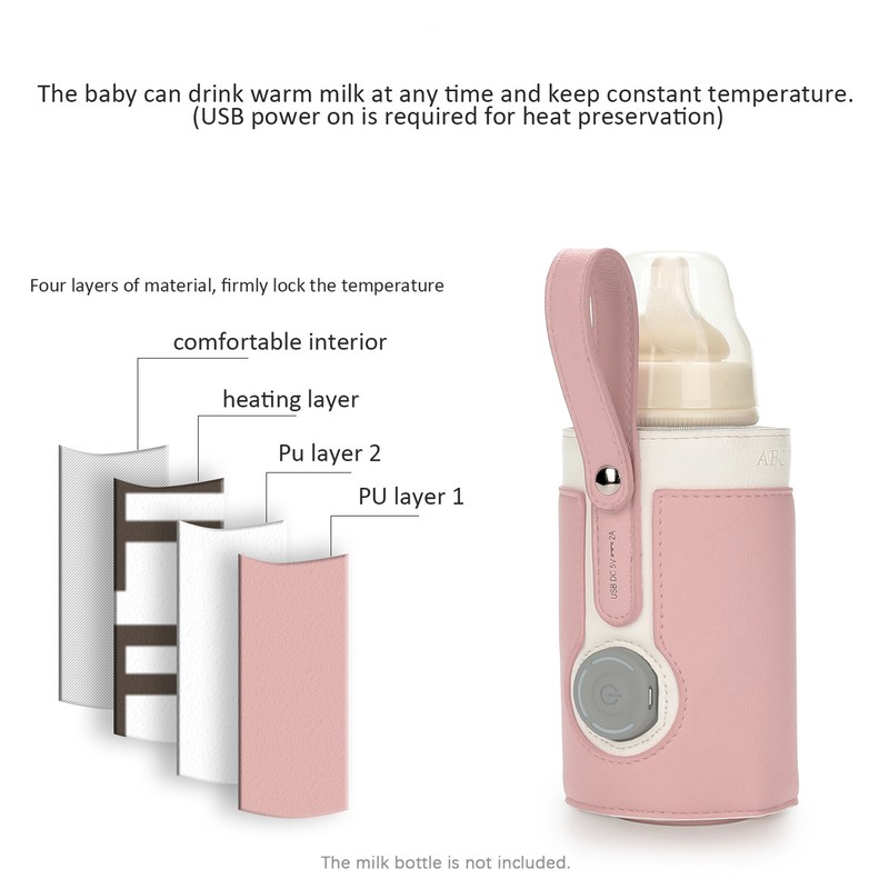 Portable Baby Bottle Warmer 3 Levels Constant Temperature Warming for