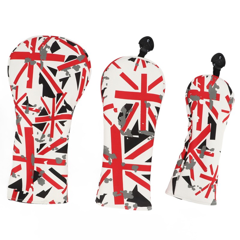 3Pcs Golf Club Head Cover Oxford Cloth British Flag Golf