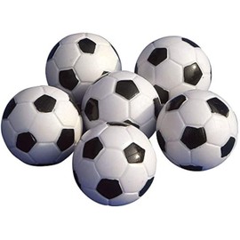 Miss-shop Small Mini Table Football Balls, Pack of 6 Black / White
