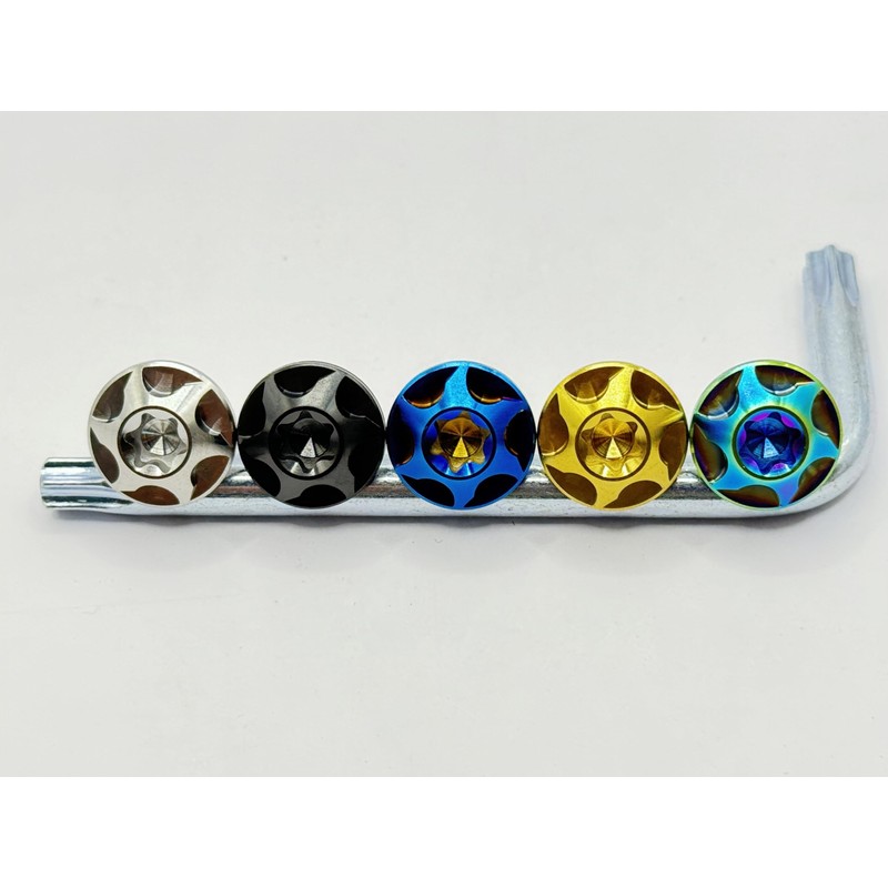 Kuroobaa Car License Plate Bolt License Plate Frame Titanium Anti-Theft