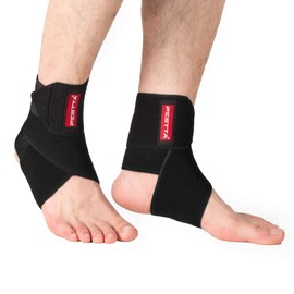 PESTTA Ankle Brace, Adjustable Foot Bandage, Flexible Ankle Brace, Ultra Thin Ankle Brace, Comfortable Ankle Bandage, Right and Left Ankle, Men and Women (Black, Pack of 2)