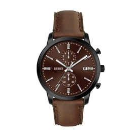 BUREI Uhren Herren Chronograph Japanisches Quarz wasserdichte Armbanduhr Herren Lederarmband Business Casual Sport Datum Uhr für Männer