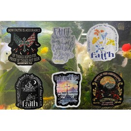 Pack 6 Hebrews 11 1 Now Faith is The Substance of Things Hoped for Bible Verse, Christian Sticker 3 Inch Waterproof Vinyl Decals