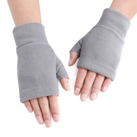Women Men Fleece Winter Warm Fingerless Gloves Outdoor Half Finger Glove Mitten