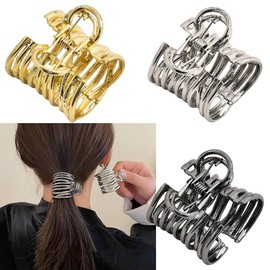 Hair Claw Clips for High Ponytail Hair Banana Clip for Women Men Metal Hair Clamps Clips Ponytail Holders for Long Thick Hair Catch for Ponytail Clips, 3 PCS