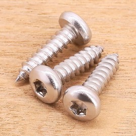 #8 x 3/4" Pan Head Torx Drive Self Tapping Screws, 304 Stainless Steel 18-8 Wood Screw Sheet Metal Screw, Star Drive, Full Thread Coverage, Pack of 100