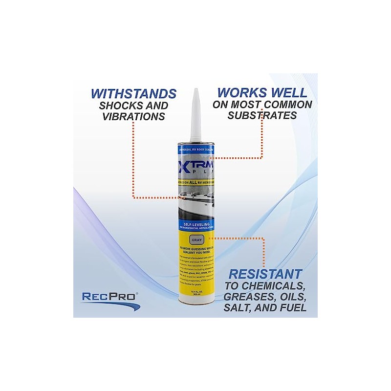 RecPro Gray Self-Leveling RV Sealant 10.1 oz | RV Roof