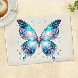 Blue Glittering Butterfly PVC Vinyl Car Decals Stickers Waterproof Self-Adhesive Decals for Cars, Laptops, Trucks, Motorcycles Wall Window Luggage Scratch Cover Door Decor Sticker
