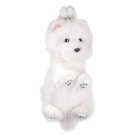 Chongker Stuffed Animals Backpack - Cute Stuffed Dog Plush Backpack, Handcrafted Realistic Dog Like Real, Companion Pet Dog, White West Highland Terrier
