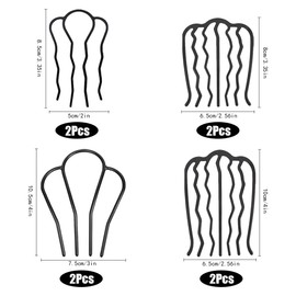 TRKETK 8 Stück Haarkamm zum Stecken, Haar Steckkamm U-Förmige Zähne Updo Bun Haar Pin Haarschmuck French Hair Comb Hair Styling Tool Zubehör für Frauen und Mädchen Dicke & Feine Haare Kombination