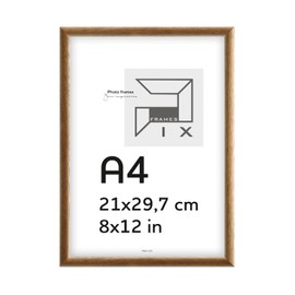 Pix FRAMES A4 Wooden Photo Frame, Frame with Acrylic Glass Panes, Frame for Hanging and Standing, Modern Photo Frame, 21 x 29.7 cm, Brown