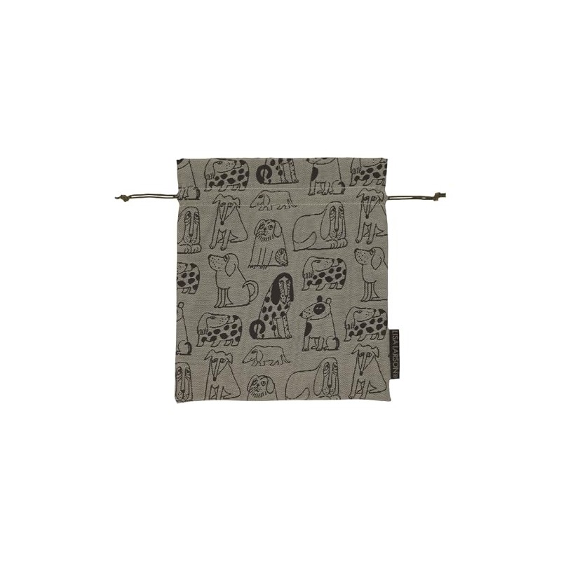 Marushin 6905014400 Lisa Larson Green Dog Drawstring Bag