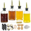 Oudizz Syrup Dispenser Bottles Set,4 pcs 7oz Glass Coffee Syrup