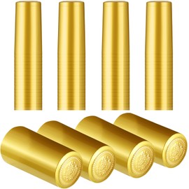 Blulu 120 Pcs PVC Heat Shrink Capsules Wine Shrink Wrap Wine Bottle Capsules Caps for Wine Cellars and Home Use (Gold)