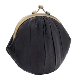 Women's Leather Wallet Grany Becksondergaard made of Eel Skin in Navy Blue Notes Coin Card Holder Purse - 11001-285