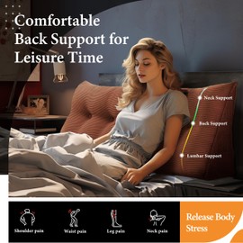 Daneey Headboard Wedge Pillow Bed Wedge Pillow for Headboard Bolster Reading Pillow for Bed Back Pillow for Sitting in Bed Wedge Pillow Headboard with Removable Corduroy Cover (Coffee, Full)