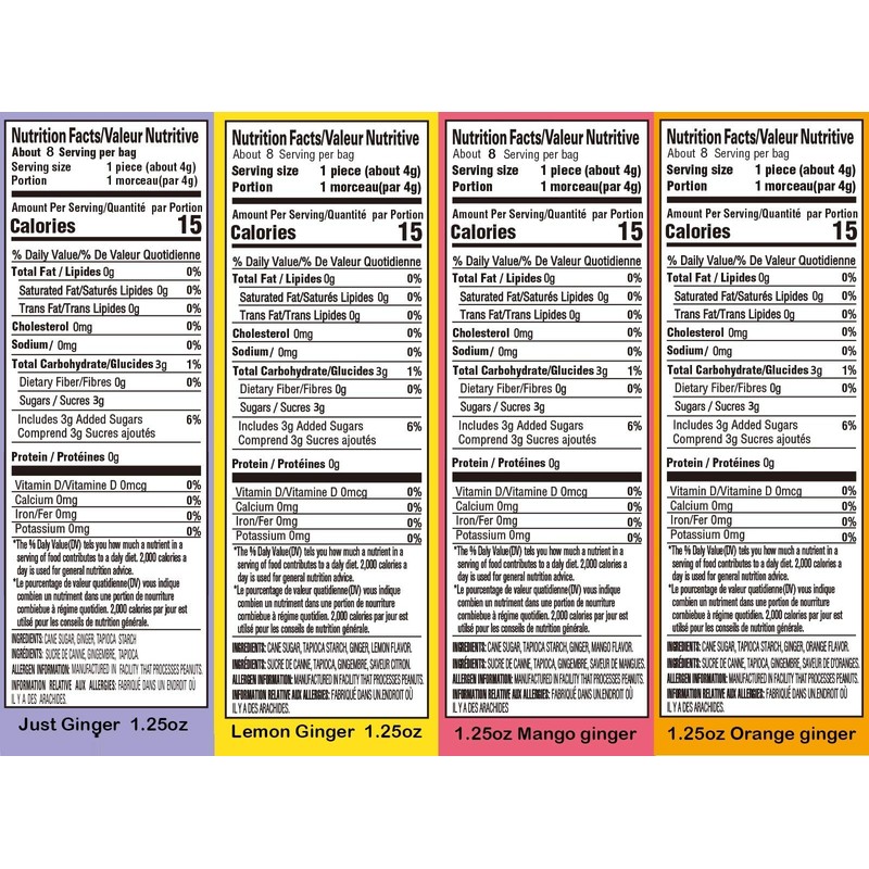 Gem Gem Ginger Candy Chewy Ginger Chews (Assorted Mix, 1.25oz,